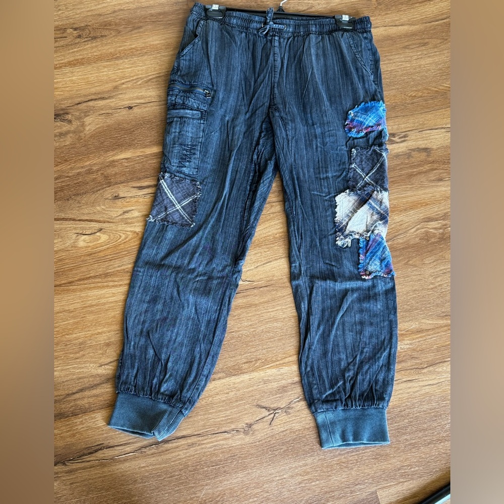 Vintage Havana Blue Patchwork Joggers